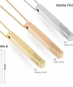Onlineamericanstore Custom Name Accessories 14k Solid Gold Custom Name Vertical Bar Necklace, Elegant Personalized Four Sided Name Bar Necklace Is A Great Gift For Her. Christmas Gift 16 Onlineamericanstore Custom Name Accessories 14k Solid Gold Custom Name Vertical Bar Necklace, Elegant Personalized Four Sided Name Bar Necklace Is A Great Gift For Her. Christmas Gift