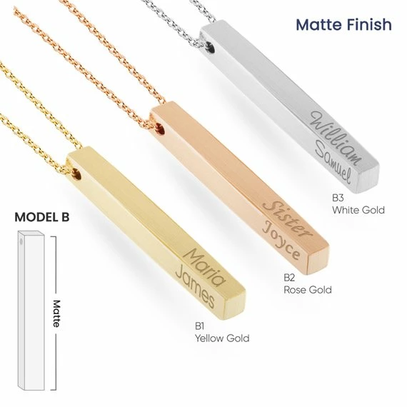 Onlineamericanstore Custom Name Accessories 14k Solid Gold Custom Name Vertical Bar Necklace, Elegant Personalized Four Sided Name Bar Necklace Is A Great Gift For Her. Christmas Gift 7 Onlineamericanstore Custom Name Accessories 14k Solid Gold Custom Name Vertical Bar Necklace, Elegant Personalized Four Sided Name Bar Necklace Is A Great Gift For Her. Christmas Gift