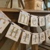 Onlineamericanstore Merry Christmas Vintage Holiday Mixed Metallics Gold And Silver Merry Christmas Banner Garland Christmas Banner / Merry Christmas Garland Christmas Banners