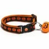 Pugs2Persians Halloween Pets Accessories Halloween Cat Collar - Alternating Jack-O-Lanterns On Black -Small Cat / Kitten Size Or Large(standard) Size Collar