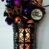 DillyBeanDesign Halloween Wreath 18" Tall Pocket Door Wreath Glittery Black Purple Orange Halloween Wreath READY TO SHIP