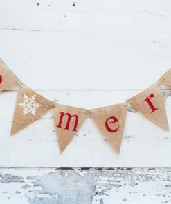 Onlineamericanstore Christmas Banners, Rustic Christmas Decoration, Christmas Decorations, Holiday Banner, Christmas Burlap Banner, Be Merry Banner, B012