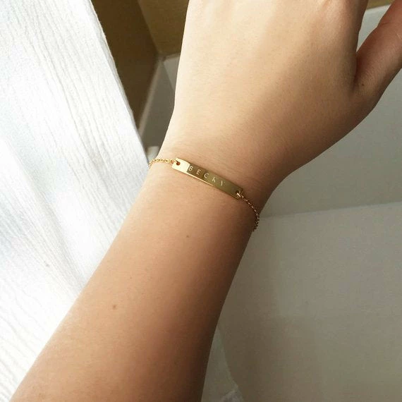 Onlineamericanstore Engraved Name Bar Bracelets, Personalized Bar Bracelet, Bracelet With Name, Monogram Initial Bracelet, Personalized Wedding Gifts 6 Onlineamericanstore Engraved Name Bar Bracelets, Personalized Bar Bracelet, Bracelet With Name, Monogram Initial Bracelet, Personalized Wedding Gifts