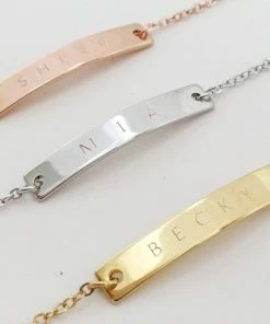 Onlineamericanstore Engraved Name Bar Bracelets, Personalized Bar Bracelet, Bracelet With Name, Monogram Initial Bracelet, Personalized Wedding Gifts 12 Onlineamericanstore Engraved Name Bar Bracelets, Personalized Bar Bracelet, Bracelet With Name, Monogram Initial Bracelet, Personalized Wedding Gifts