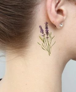 Onlineamericanstore Tattify Purple Flower Temporary Tattoo - Lavish Lavender (Set Of 2) Halloween Temporary Tekashi69 Tattoos