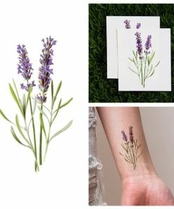 Onlineamericanstore Tattify Purple Flower Temporary Tattoo - Lavish Lavender (Set Of 2) Halloween Temporary Tekashi69 Tattoos