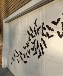 The American Store Bat Halloween Decoration- 16 Bats, Reusable Wall Decoration, Waterproof Indoor Or Outdoor Halloween, Foam Bats Halloween Decorations