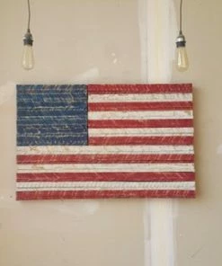 The American Store Rustic American Flag Wooden Wall Art - Reclaimed Wood - Hand Painted - Rustic Home Decor Concealment Flags