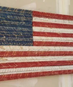 The American Store Rustic American Flag Wooden Wall Art - Reclaimed Wood - Hand Painted - Rustic Home Decor Concealment Flags