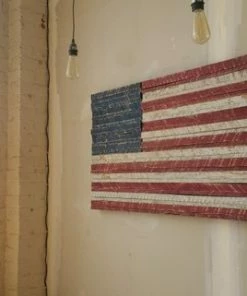 The American Store Rustic American Flag Wooden Wall Art - Reclaimed Wood - Hand Painted - Rustic Home Decor Concealment Flags