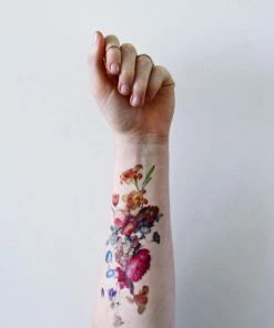 Onlineamericanstore Vintage Floral Temporary Tattoo / Boho Temporary Tattoo / Festival Temporary Tattoo / Bohemian Temporary Tattoo / Festival Accessoire Halloween Temporary Tekashi69 Tattoos