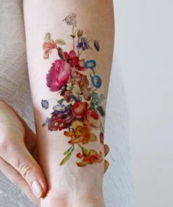 Onlineamericanstore Vintage Floral Temporary Tattoo / Boho Temporary Tattoo / Festival Temporary Tattoo / Bohemian Temporary Tattoo / Festival Accessoire Halloween Temporary Tekashi69 Tattoos
