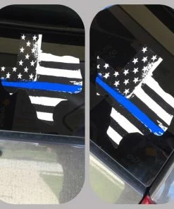 The American Store Patriotic Stickers Blue Line Flag, Window Decal, Blue Lives Matter, Texas Decal, Police, Police Support, Police Lives Matter, Blue Line Decal, Back The Blue