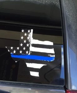 The American Store Patriotic Stickers Blue Line Flag, Window Decal, Blue Lives Matter, Texas Decal, Police, Police Support, Police Lives Matter, Blue Line Decal, Back The Blue
