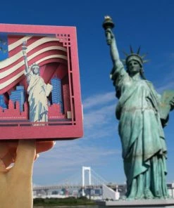 Onlineamericanstore Independence Day Gift USA Gift New York Gifts 4th July Pop Up Card The Statue Of Liberty United States Gift America Souvenir USA Flag Favor Gift Collection