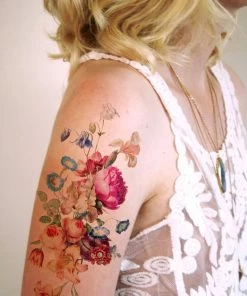 Onlineamericanstore Vintage Floral Temporary Tattoo / Boho Temporary Tattoo / Festival Temporary Tattoo / Bohemian Temporary Tattoo / Festival Accessoire Halloween Temporary Tekashi69 Tattoos