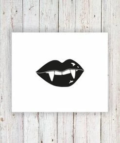 Onlineamericanstore Halloween Temporary Tekashi69 Tattoos Vampire Teeth Temporary Tattoos / Lips Tattoo / Small Temporary Tattoo / Halloween Tattoo / Vampire Temporary Tattoo