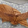 TheWoodGrainGallery American Bald Eagle ~ Eagle American Flag ~ WOOD WALL ART ~Bald Eagle Wood Carving ~ United States Flag Bald Eagle ~ Patriotic Decor