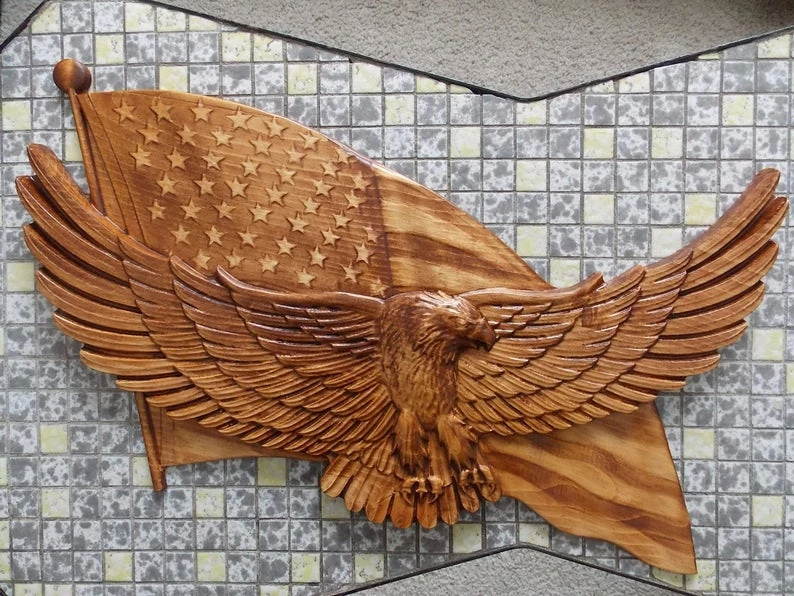 TheWoodGrainGallery American Bald Eagle ~ Eagle American Flag ~ WOOD WALL ART ~Bald Eagle Wood Carving ~ United States Flag Bald Eagle ~ Patriotic Decor 3 TheWoodGrainGallery American Bald Eagle ~ Eagle American Flag ~ WOOD WALL ART ~Bald Eagle Wood Carving ~ United States Flag Bald Eagle ~ Patriotic Decor