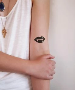 Onlineamericanstore Halloween Temporary Tekashi69 Tattoos Vampire Teeth Temporary Tattoos / Lips Tattoo / Small Temporary Tattoo / Halloween Tattoo / Vampire Temporary Tattoo