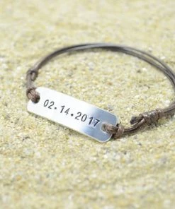 Onlineamericanstore Gift Collection Personalized Band Bracelet | Anniversary Gifts For Boyfriend | Gift For Men | Couples Jewelery | Gift For Boyfriend | Promise Bracelet