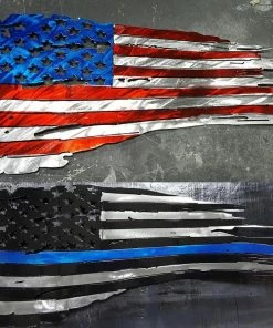 Onlineamericanstore Tattered American Flag, Metal America Flag, Metal Flag, American Flag Wall Art, Wall Art, Tattered Metal Flag, Metal Flag Waving