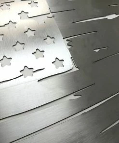 Onlineamericanstore USA Tattered Torn Flag Plasma Cut Steel RAW Or COLOR American Sign Metal Art Weathered Garage Wall Art Custom Metal Sign Business Art Flag