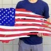 Onlineamericanstore USA Tattered Torn Flag Plasma Cut Steel RAW Or COLOR American Sign Metal Art Weathered Garage Wall Art Custom Metal Sign Business Art Flag