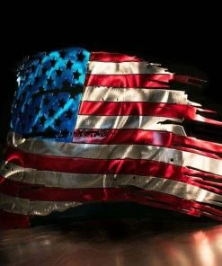 Onlineamericanstore Metal Flag, Metal America Flag, American Flag Wall Art, Tattered American Flag, US, USA ,metal Wall Art, Steel Flag, Worn Flag, Battle Torn