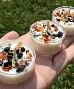 Onlineamericanstore Pumpkin Candles - Trick Or Treat Tealight Candles - Crystal & Herb Tealight Candles - Halloween Candles - Soy Candle - Fall Candles Update Your Settings Halloween Decorations