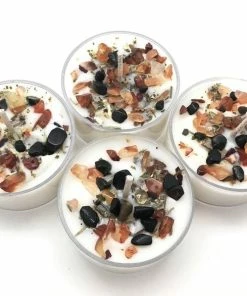 Onlineamericanstore Pumpkin Candles - Trick Or Treat Tealight Candles - Crystal & Herb Tealight Candles - Halloween Candles - Soy Candle - Fall Candles Update Your Settings Halloween Decorations