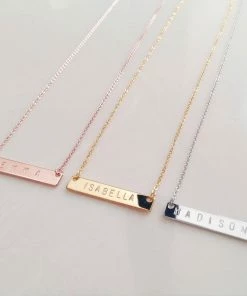 Onlineamericanstore Personalized Bar Necklace For Mom Personalized Jewelry Name Necklace For Women Gift Name Jewelry Gift Ideas Coordinate Necklace - 4N Custom Name Accessories