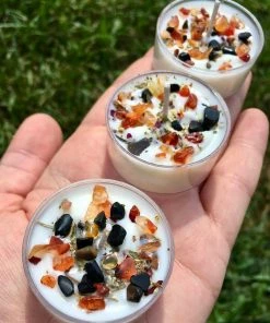 Onlineamericanstore Pumpkin Candles - Trick Or Treat Tealight Candles - Crystal & Herb Tealight Candles - Halloween Candles - Soy Candle - Fall Candles Update Your Settings Halloween Decorations