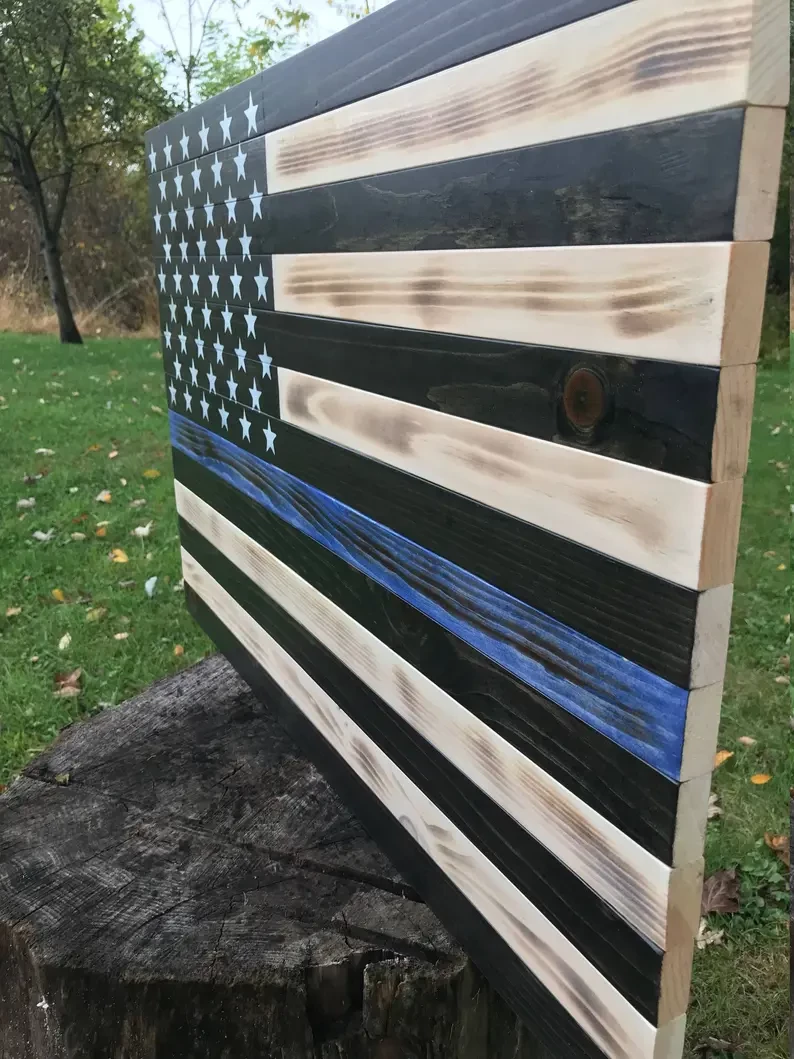 The American Store Rustic Wood American Thin Blue Line Flag Concealment Cabinet Case Home Decor USA Concealment Flags 4 The American Store Rustic Wood American Thin Blue Line Flag Concealment Cabinet Case Home Decor USA Concealment Flags