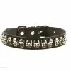 Onlineamericanstore Skulls Black Medium Leather Dog Collar, Silver Studs, Stainless Steel, For Small, Medium And Large Breeds, Halloween, Party, Costumes 2 Onlineamericanstore Skulls Black Medium Leather Dog Collar, Silver Studs, Stainless Steel, For Small, Medium And Large Breeds, Halloween, Party, Costumes