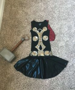 Onlineamericanstore Superheroes Kids Costumes Kids/girls Superhero Thor God Of Thunder Performance Running Costume Outfit Skirt/tank Top