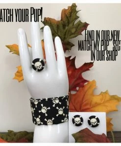 Onlineamericanstore Halloween Dog Collar, Dog Collar, Glow In The Dark Collar, Glow In The Dark Dog Collar, Halloween Glow In The Dark Collar, Skulls Dog Collar