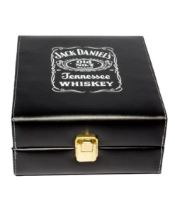 Online American Store Accessories Jack Daniels Leather Dice Cup Plastic With 6pcs Acrylic Game Dices Drink Dice Cup Poker Drinking Board Game Gambling Dice Box