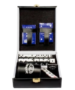 Online American Store Accessories Jack Daniels Leather Dice Cup Plastic With 6pcs Acrylic Game Dices Drink Dice Cup Poker Drinking Board Game Gambling Dice Box