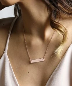 Onlineamericanstore Personalized Bar Necklace For Mom Personalized Jewelry Name Necklace For Women Gift Name Jewelry Gift Ideas Coordinate Necklace - 4N Custom Name Accessories