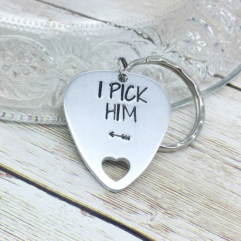Onlineamericanstore Couples Keychain Set, I Pick Her, Him, Guitar Pick Keychain, Husband And Wife, Valentines Day Gift, Boyfriend Keychain, Hand Stamped Keyring Gift Collection 6 Onlineamericanstore Couples Keychain Set, I Pick Her, Him, Guitar Pick Keychain, Husband And Wife, Valentines Day Gift, Boyfriend Keychain, Hand Stamped Keyring Gift Collection