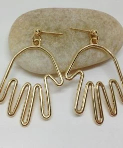 Onlineamericanstore Hand Earrings Statement Best Selling Item SimpleNGreat Picasso Face Metal Earrings, Minimal Earrings+ FREE GIFT BOX Update Your Settings Custom Name Accessories