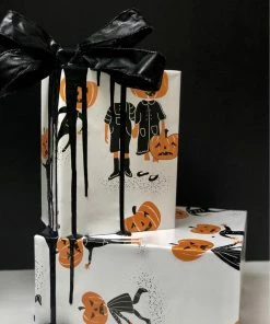 Onlineamericanstore The Troublemakers Wrapping Paper, Halloween, Pumpkins, Vintage, Decor, Decoration, Paper Craft, Gift Wrap, Skellypaperco, Trick Or Treat, Halloween Decorations