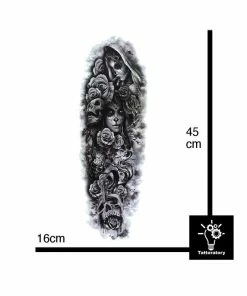 Onlineamericanstore Halloween Temporary Tekashi69 Tattoos Women Temporary Tattoo Sleeve Women Fake Tattoo Sleeve Skull Rose Tattoo Full Arm Tattoo For Women Tatouage Temporaire Femme Tätowierung
