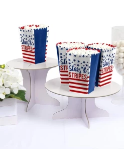 Onlineamericanstore Patriotic Theme Party Supplies 4th Of July Decoration 12pcs Paper Firework Candy Boxes Stars And Stripes Gift Box Independance Day Party Supplies