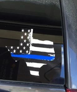 The American Store Patriotic Stickers Blue Line Flag, Window Decal, Blue Lives Matter, Texas Decal, Police, Police Support, Police Lives Matter, Blue Line Decal, Back The Blue