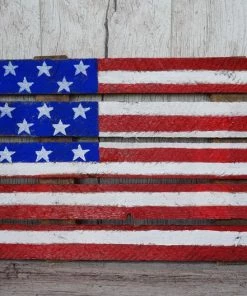 Onlineamericanstore Wooden Usa Flag, Rustic American Flag, American Home Decor, Independence Day Gift, Outdoor Indoor Sign, Old American Flag, Patriot American
