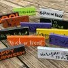 Onlineamericanstore 10" Small Halloween Signs Halloween Decorations Rustic Halloween Decor Happy Halloween Signs Trick Or Treat Signs Beware Sign Fall Decor