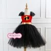 Onlineamericanstore Superheroes Kids Costumes Incredibles 2 Inspired Tutu Dress - Incredibles Violet Fancy Dress - Birthday Party Dress - Handmade Kids Girls Dress - Superhero Costume