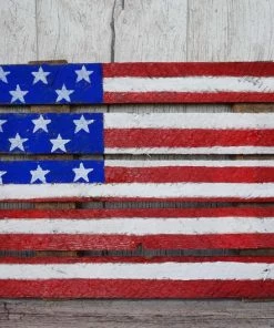 Onlineamericanstore Wooden Usa Flag, Rustic American Flag, American Home Decor, Independence Day Gift, Outdoor Indoor Sign, Old American Flag, Patriot American